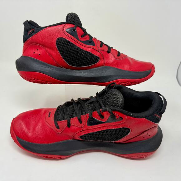 Under Armour UA Lockdown 6 Basketball Shoes Mens11 Red Black L.4.7 - Picture 6 of 15